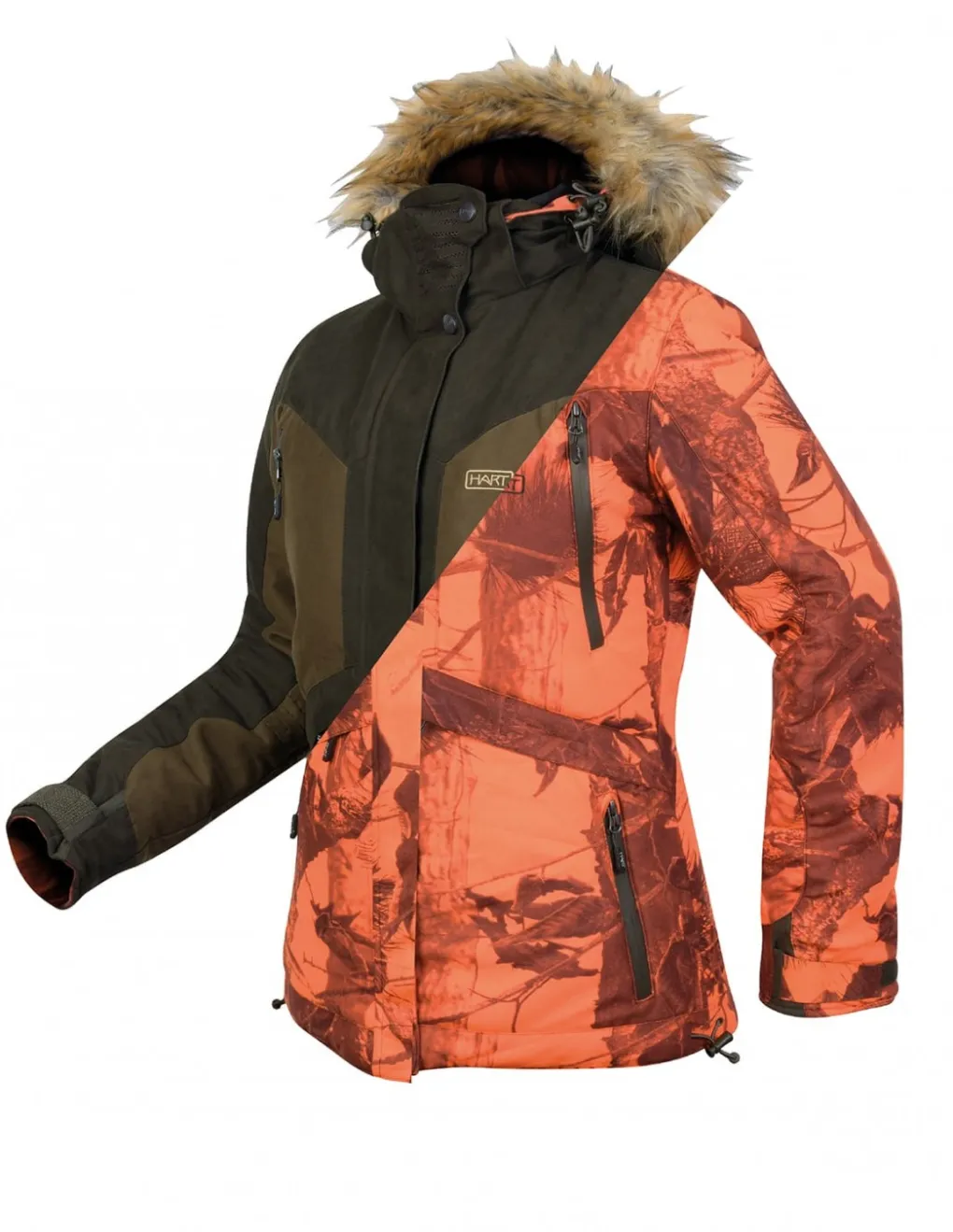 Vestes-HART OUTDOOR Hart Altai-J2D Veste Femme Brown/Camo Blaze Rever